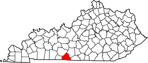Outline map of Allen County, Kentucky