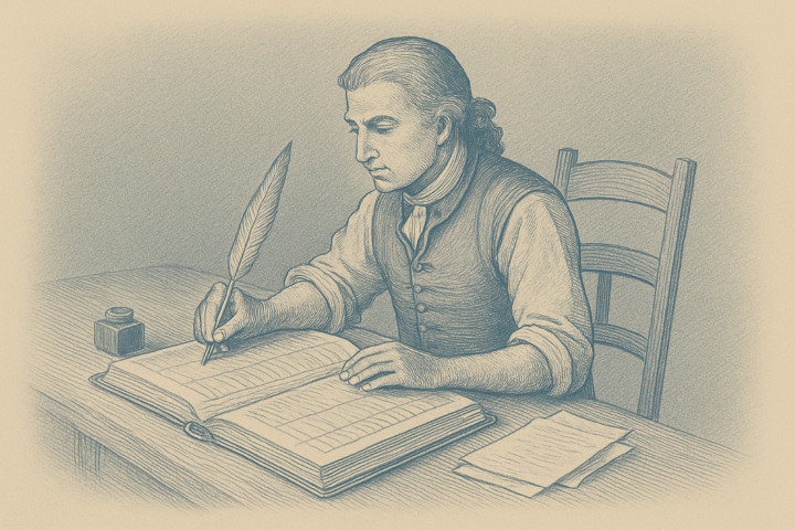 Historic ledger books and manuscript pages representing the 1790 Kentucky census