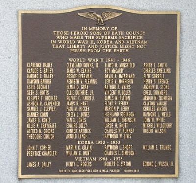 bath County Memorial Plaque