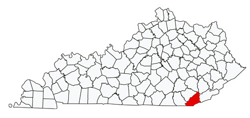 Kentucky map with Nicholas County highlighted