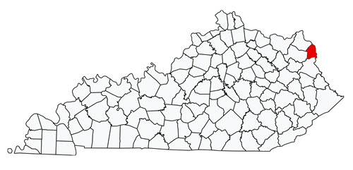 Kentucky map with Grant County highlighted