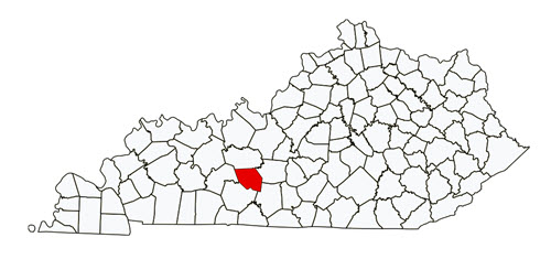 Kentucky map with Edmonson County highlighted