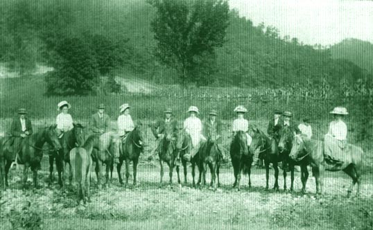 The fourth person from the right appears to be Amos Henry Hendricks. If so, then the picture was taken between 1910-1917.