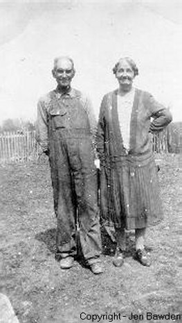According to one family source, this is John Will & Ida (Caylor) Hoover. According to another family source, this is Andy Hoover & his 3rd wife, Sarah (Horn) Durbin Walters Hoover