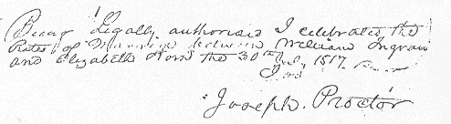 William Ingram & Elizabeth Horn Marriage Certificate