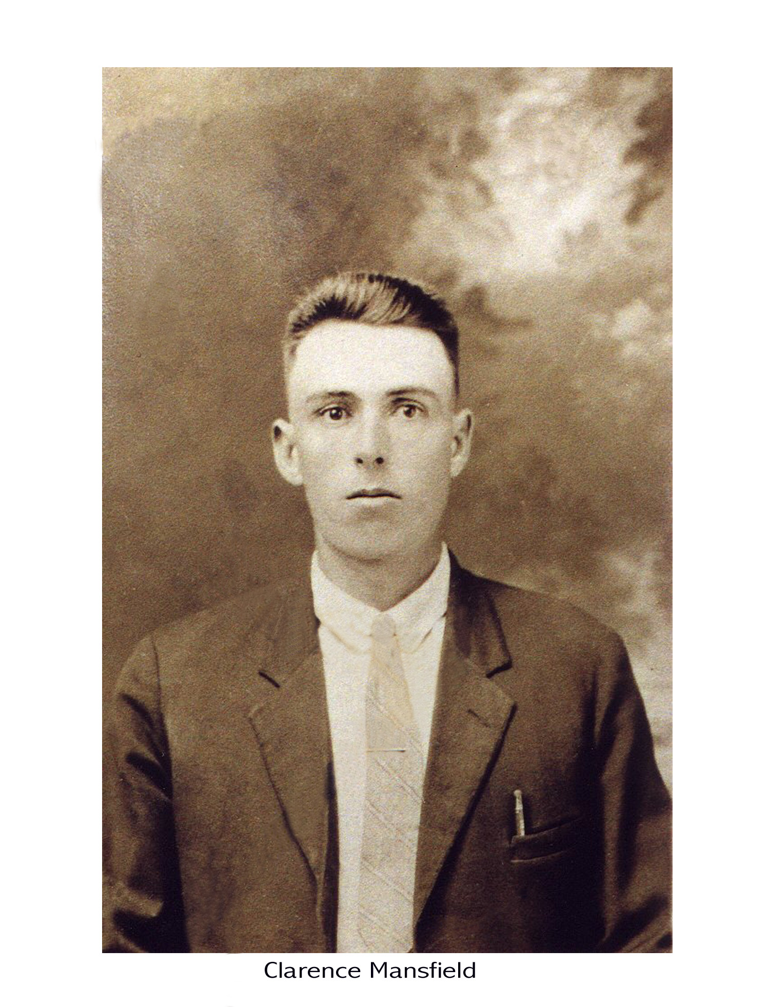 Clarence Mansfield, s/o John Nelson & Elizabeth (Sutton) Mansfield