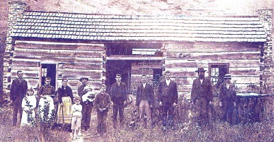 Dudley and family at homeplace. Looking at the picture left to right.