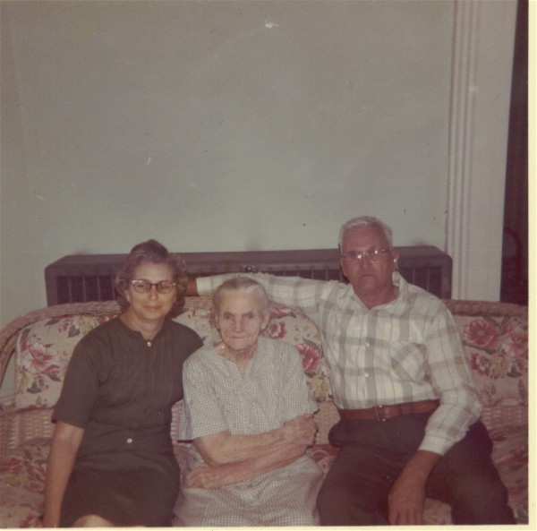 From left to right:Mavis (Patrick) Powell, Anna Delitha (Barnes) Patrick and Lester Patrick