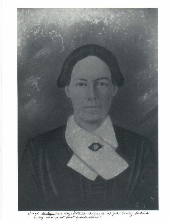 Sarah (McCoy) Patrick was the second wife of John Wesley Patrick. John was b. Nov. 29, 1823. John's first wife Sarah Frances (Bush) died in 1850. He married Sarah (McCoy) April 25, 1854 and they had at least 5 children, one of which was Joseph Rand Patrick who married Sarah B. (Richardson) Nov. 26, 1891 in Estill Co., KY. Does anyone know if McCoy was Sarah's maiden name?