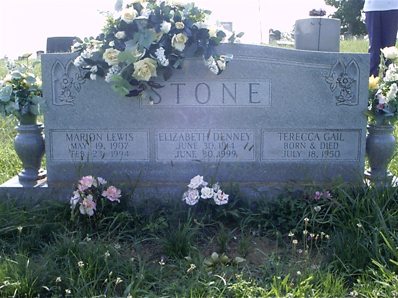 Marion Lewis and Elizabeth (Denney) Stone, also a daughter Terecca Gail Stone