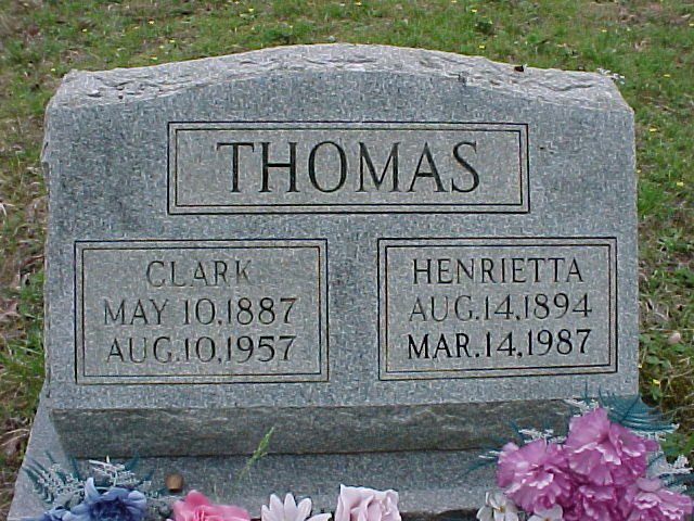 Clark & Henrietta Thomas - Headstone