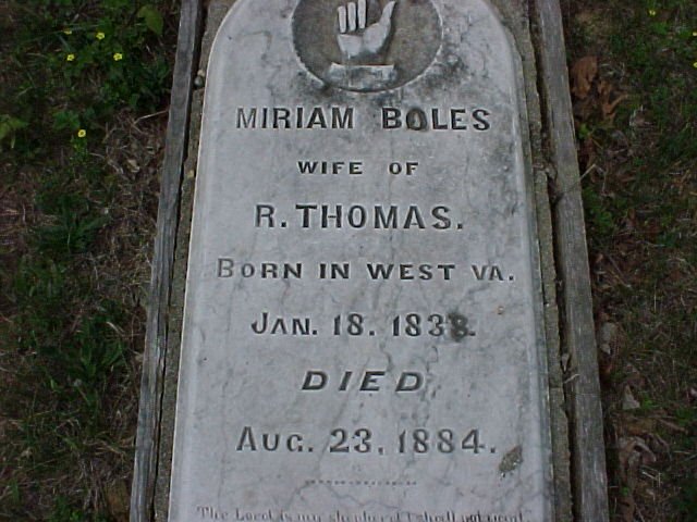 Mirium Boles Thomas - Headstone