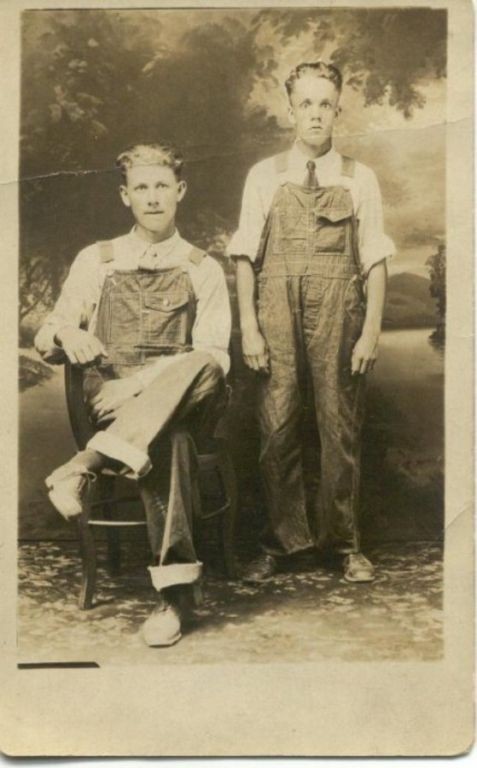 Harry Walters on the right, Unknown man on the left