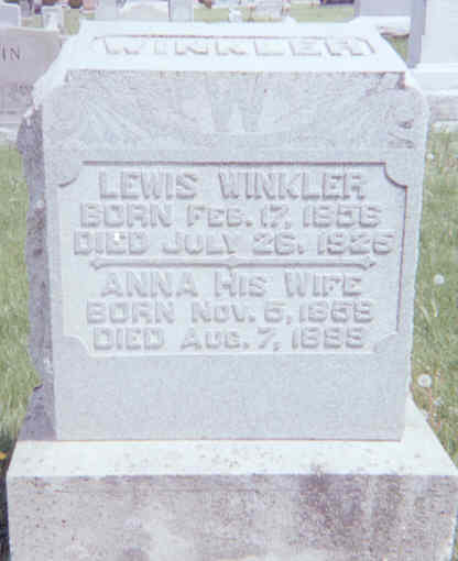 Lewis Winkler III and Anna (Devening) Winkler