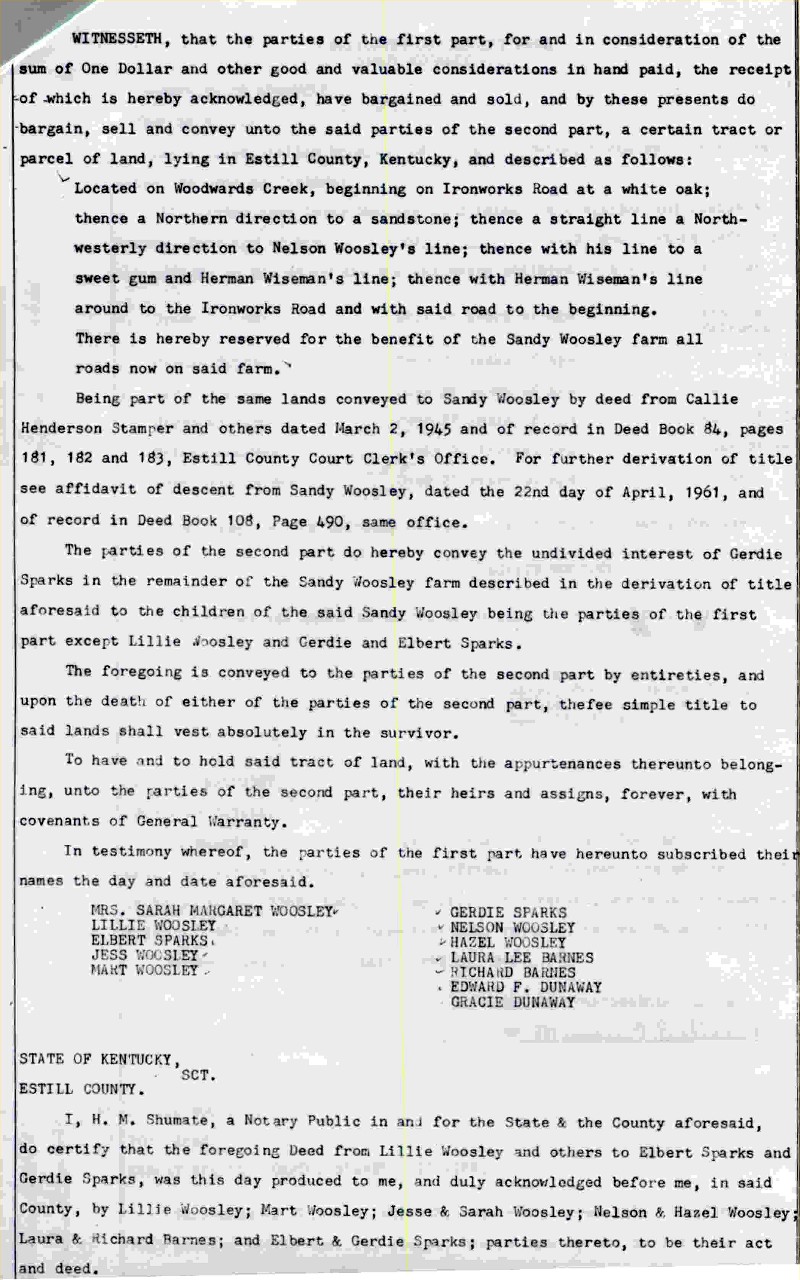 Affidavit of Descent from Sandy Woosley Page 2