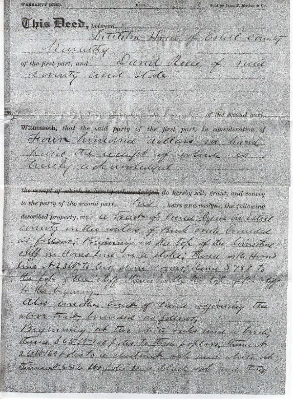Littleton Horn to David Reece (page 1)