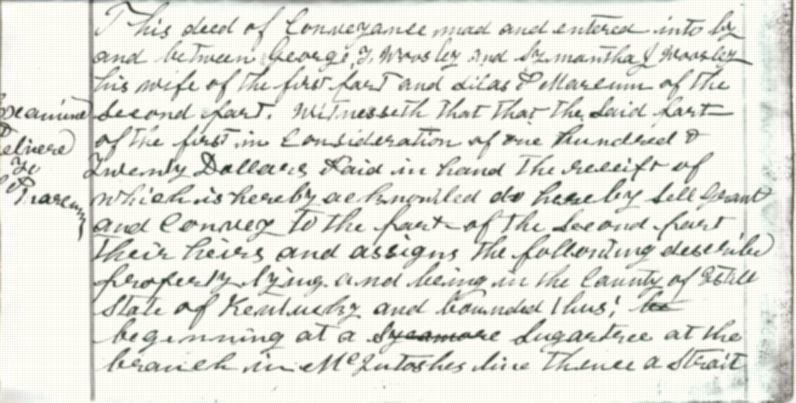 George & Samantha J. Woosley to Silas P. Marcum