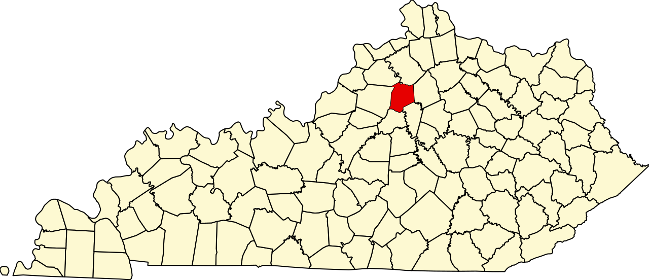 Map of Kentucky with Franklin County highlighted