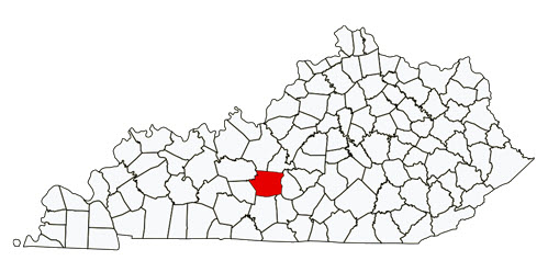 Kentucky map with County highlighted