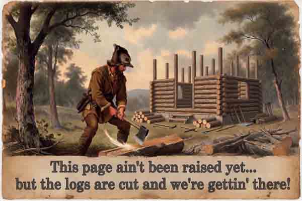 Frontier backwoodsman building a log cabin - Lincoln County KYGenWeb