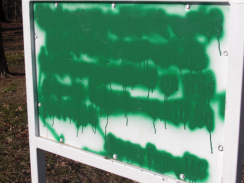 No Trespassing Sign Mud River Cemetery