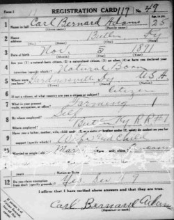 registration card