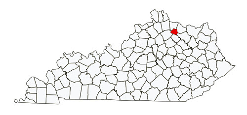 Kentucky map with Robertson County highlighted