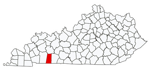 Kentucky map with Todd County highlighted